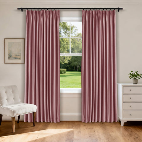 MJ11 Soft Velvet Blackout Drapes For Living Room Bedroom Pinch Pleat 1 Panel