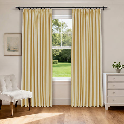 MJ11 Soft Velvet Blackout Drapes For Living Room Bedroom Pinch Pleat 1 Panel