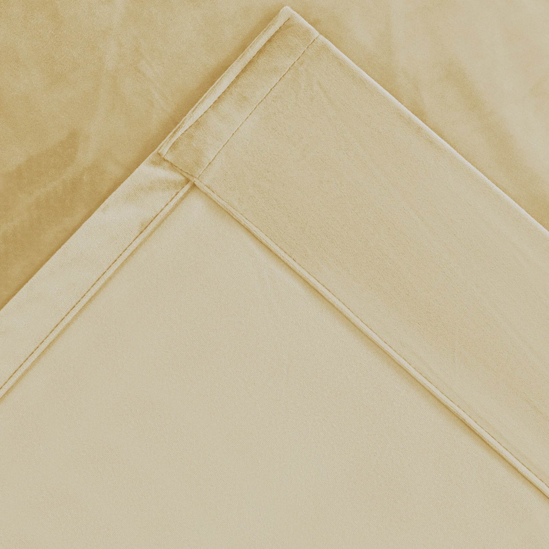 MJ11 Soft Velvet Blackout Drapes For Living Room Bedroom Pinch Pleat - Cololeaf -- 57# Ivory