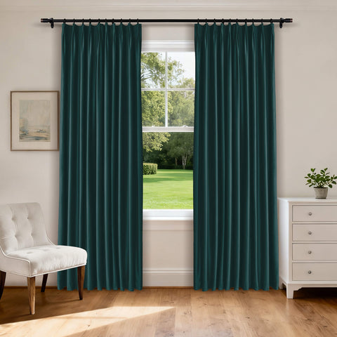 MJ11 Soft Velvet Blackout Drapes For Living Room Bedroom Pinch Pleat 1 Panel