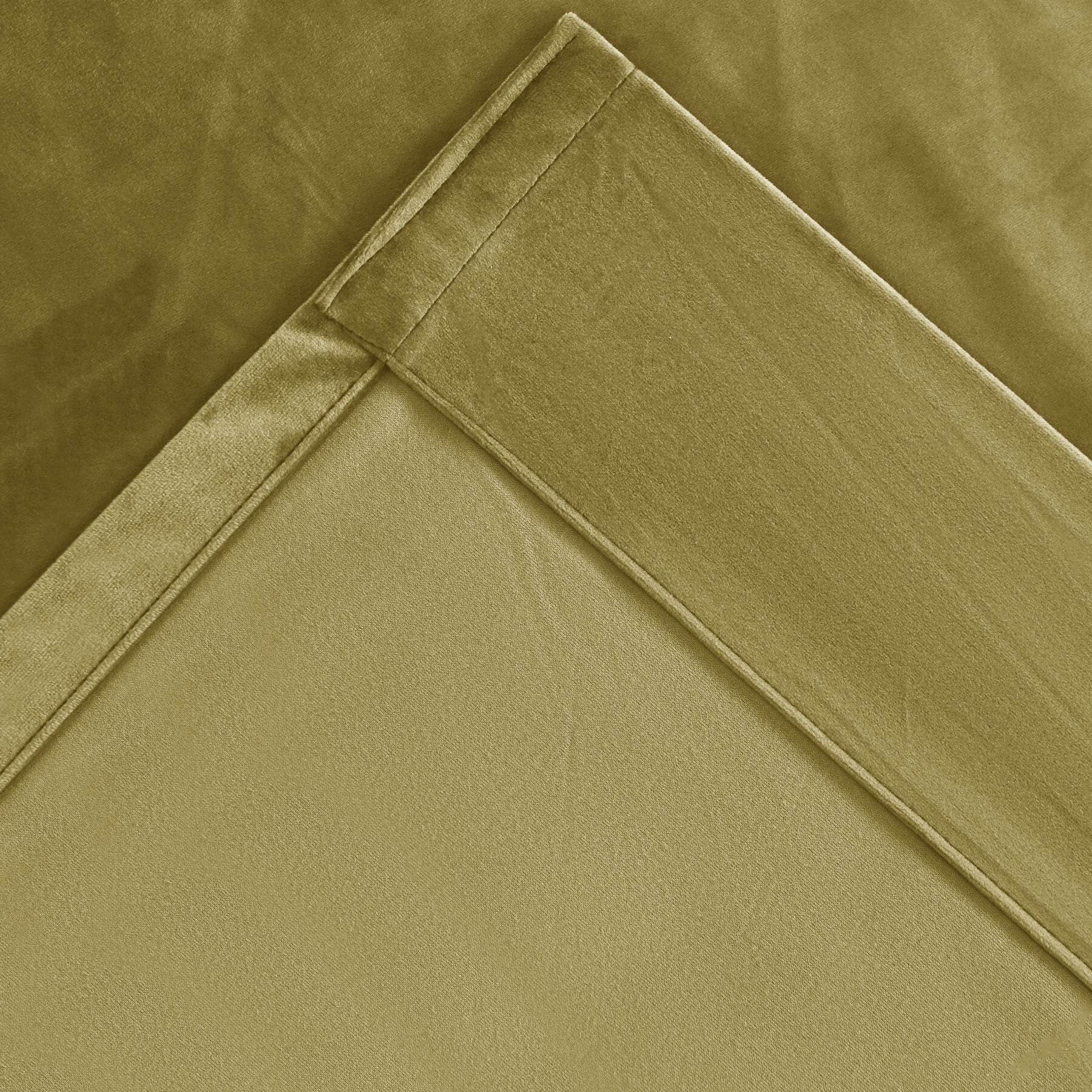 MJ11 Soft Velvet Blackout Drapes For Living Room Bedroom Pinch Pleat - Cololeaf -- 57# Ivory