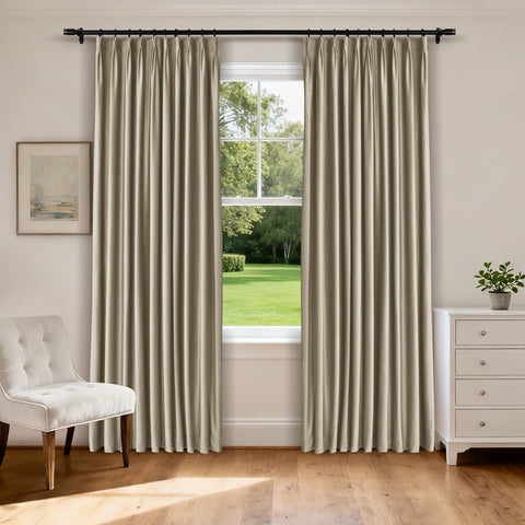 MJ11 Soft Velvet Blackout Drapes For Living Room Bedroom Pinch Pleat 1 Panel