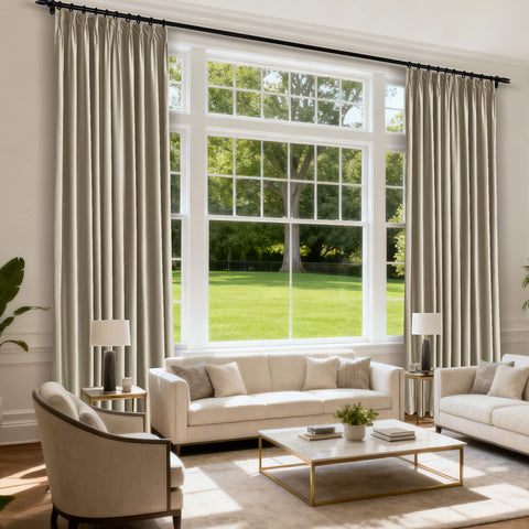 MJ11 Soft Velvet Blackout Drapes For Living Room Bedroom Pinch Pleat 1 Panel