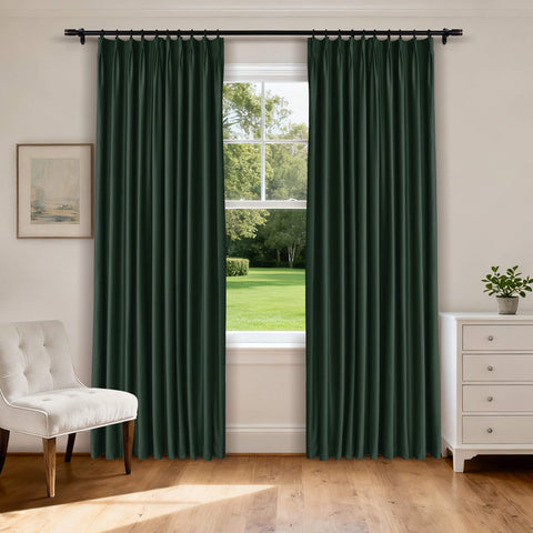 MJ11 Soft Velvet Blackout Drapes For Living Room Bedroom Pinch Pleat 1 Panel