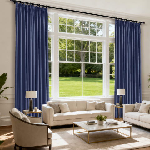 MJ11 Soft Velvet Blackout Drapes For Living Room Bedroom Pinch Pleat 1 Panel