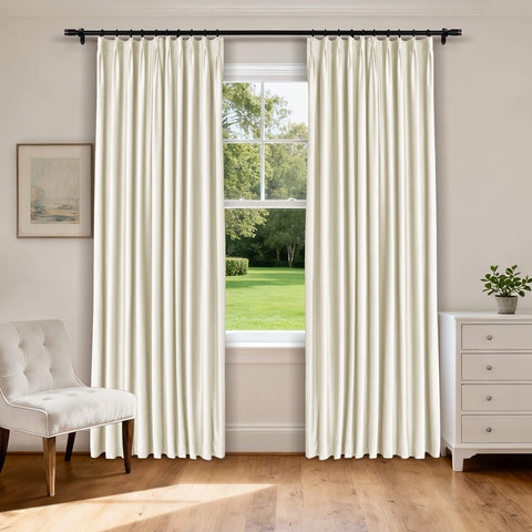 MJ11 Soft Velvet Blackout Drapes For Living Room Bedroom Pinch Pleat 1 Panel