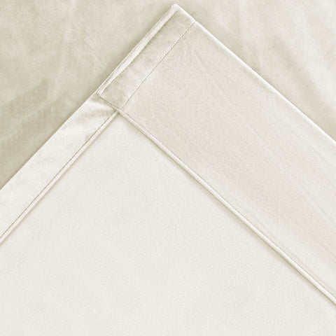 MJ11 Soft Velvet Blackout Drapes For Living Room Bedroom Pinch Pleat - Cololeaf -- 57# Ivory