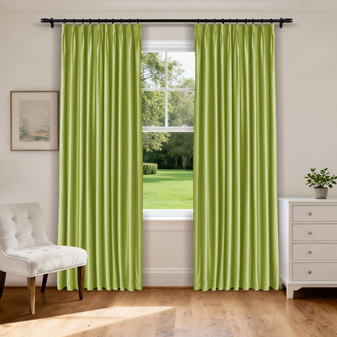 MJ11 Soft Velvet Blackout Drapes For Living Room Bedroom Pinch Pleat 1 Panel
