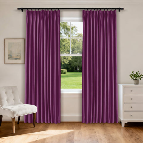 MJ11 Soft Velvet Blackout Drapes For Living Room Bedroom Pinch Pleat 1 Panel