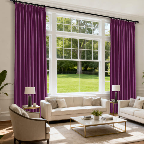 MJ11 Soft Velvet Blackout Drapes For Living Room Bedroom Pinch Pleat 1 Panel