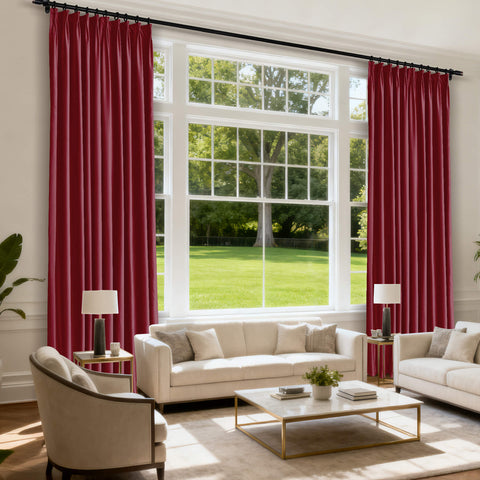 MJ11 Soft Velvet Blackout Drapes For Living Room Bedroom Pinch Pleat 1 Panel