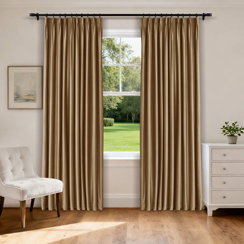 MJ11 Soft Velvet Blackout Drapes For Living Room Bedroom Pinch Pleat 1 Panel