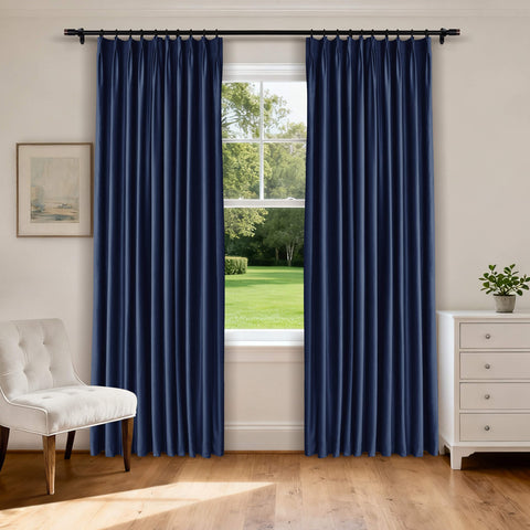 MJ11 Soft Velvet Blackout Drapes For Living Room Bedroom Pinch Pleat 1 Panel