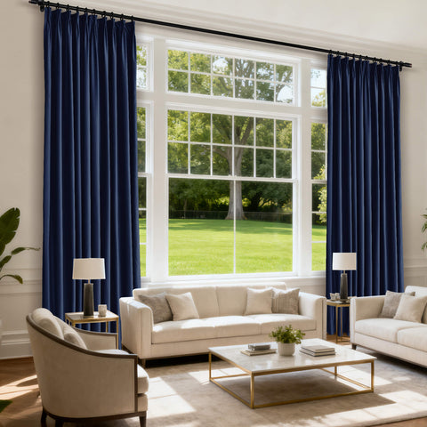 MJ11 Soft Velvet Blackout Drapes For Living Room Bedroom Pinch Pleat 1 Panel