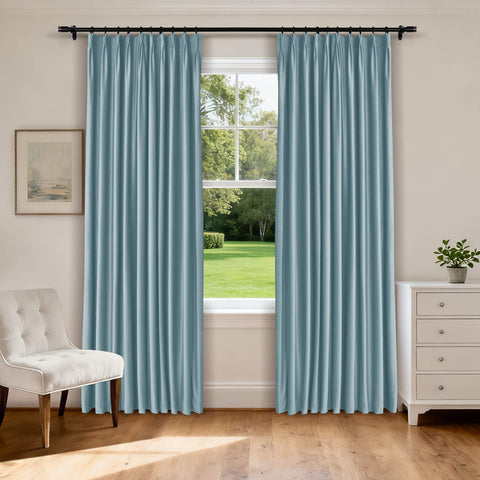 MJ11 Soft Velvet Blackout Drapes For Living Room Bedroom Pinch Pleat 1 Panel