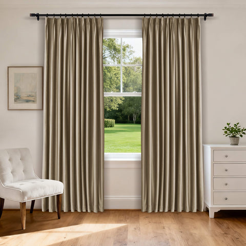 MJ11 Soft Velvet Blackout Drapes For Living Room Bedroom Pinch Pleat 1 Panel