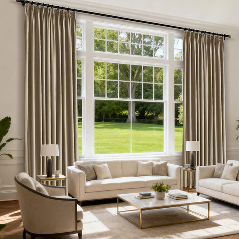 MJ11 Soft Velvet Blackout Drapes For Living Room Bedroom Pinch Pleat 1 Panel