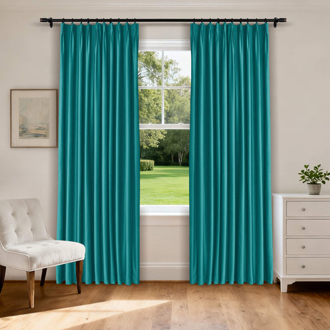 MJ11 Soft Velvet Blackout Drapes For Living Room Bedroom Pinch Pleat 1 Panel