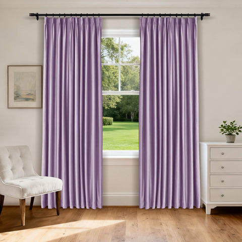MJ11 Soft Velvet Blackout Drapes For Living Room Bedroom Pinch Pleat 1 Panel