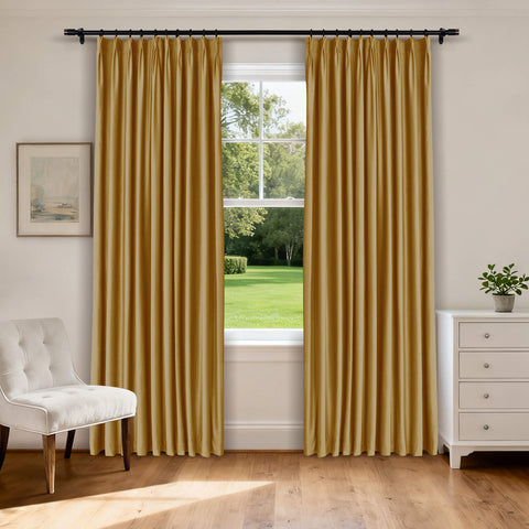 MJ11 Soft Velvet Blackout Drapes For Living Room Bedroom Pinch Pleat 1 Panel