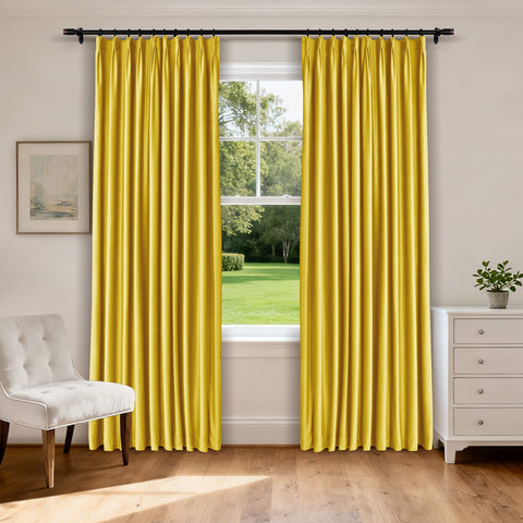 MJ11 Soft Velvet Blackout Drapes For Living Room Bedroom Pinch Pleat 1 Panel