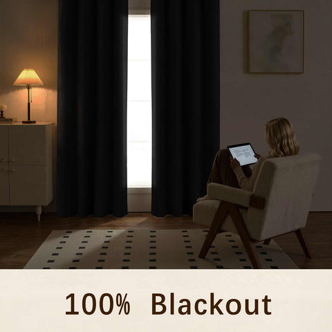 OY12 Blackout Soft Chenille Curtains Pinch Pleat 1 Panel