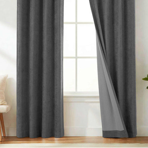 OY12 Blackout Soft Chenille Curtains Pinch Pleat 1 Panel