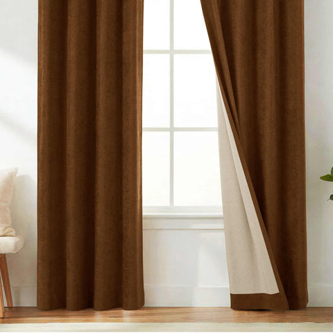 OY12 Blackout Soft Chenille Curtains Pinch Pleat 1 Panel