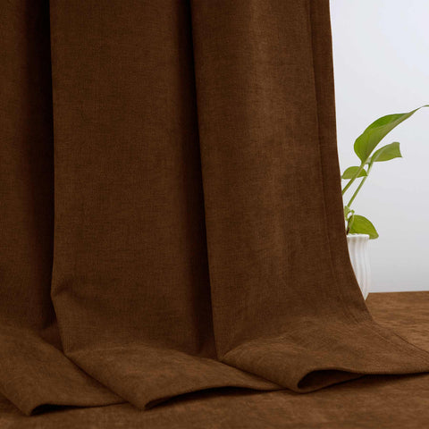 OY12 Blackout Soft Chenille Curtains Pinch Pleat 1 Panel