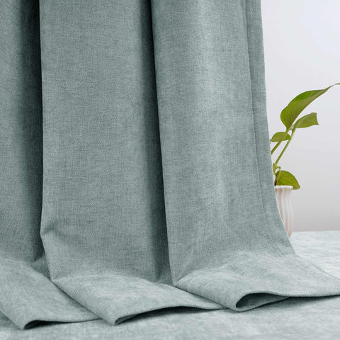 OY12 Blackout Soft Chenille Curtains Pinch Pleat 1 Panel
