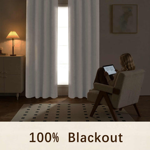 OY12 Blackout Soft Chenille Curtains Pinch Pleat 1 Panel