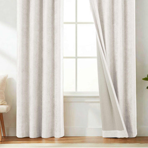 OY12 Blackout Soft Chenille Curtains Pinch Pleat 1 Panel