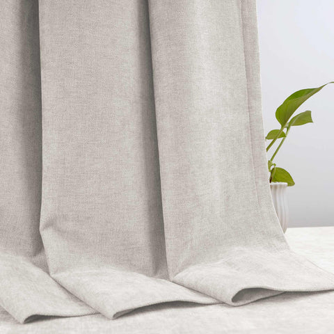 OY12 Blackout Soft Chenille Curtains Pinch Pleat 1 Panel