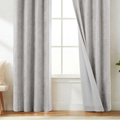 OY12 Blackout Soft Chenille Curtains Pinch Pleat 1 Panel