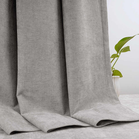OY12 Blackout Soft Chenille Curtains Pinch Pleat 1 Panel