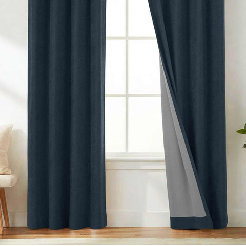 OY12 Blackout Soft Chenille Curtains Pinch Pleat 1 Panel