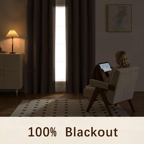 OY12 Blackout Soft Chenille Curtains Pinch Pleat 1 Panel