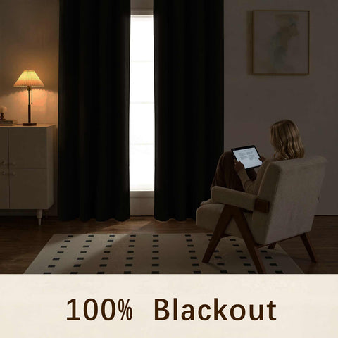 OY12 Blackout Soft Chenille Curtains Pinch Pleat 1 Panel