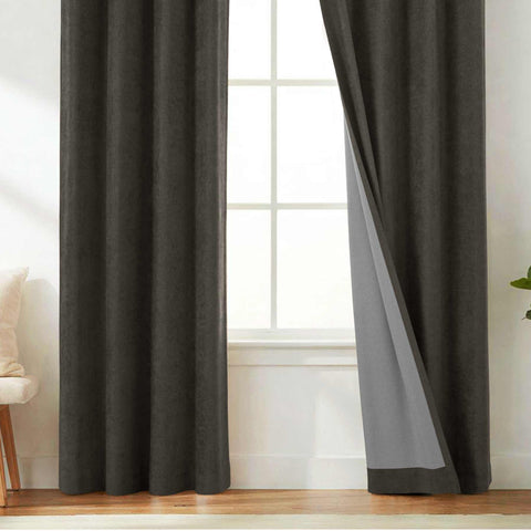 OY12 Blackout Soft Chenille Curtains Pinch Pleat 1 Panel
