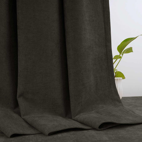 OY12 Blackout Soft Chenille Curtains Pinch Pleat 1 Panel