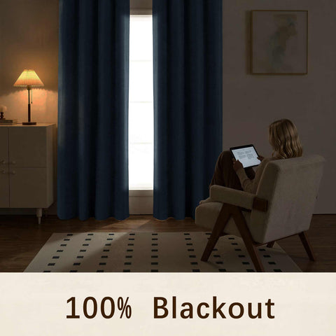 OY12 Blackout Soft Chenille Curtains Pinch Pleat 1 Panel