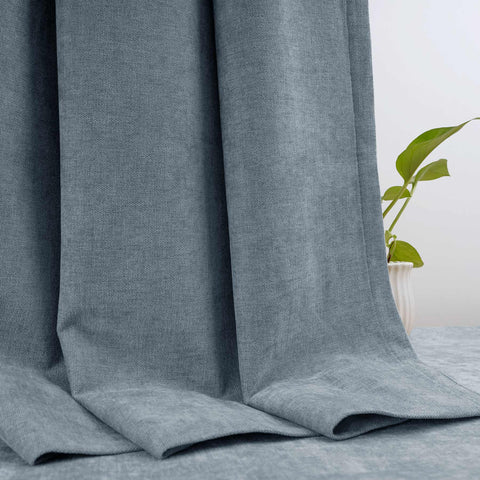 OY12 Blackout Soft Chenille Curtains Pinch Pleat 1 Panel