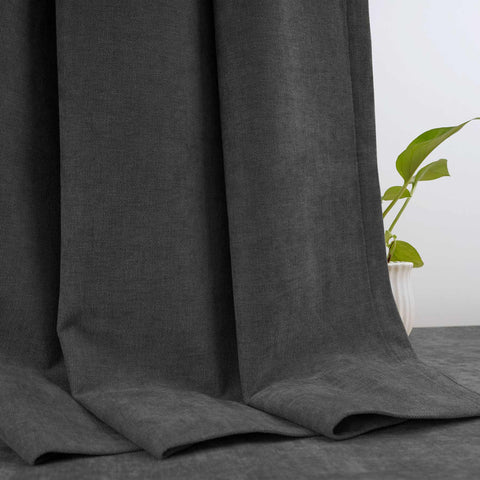 OY12 Blackout Soft Chenille Curtains Pinch Pleat 1 Panel
