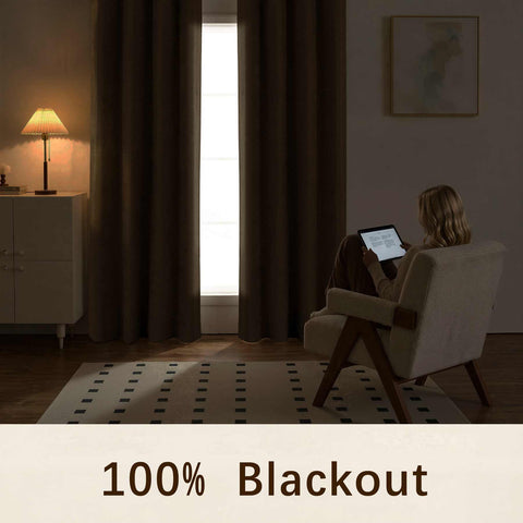 OY12 Blackout Soft Chenille Curtains Pinch Pleat 1 Panel