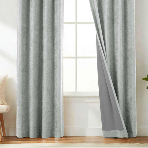 OY12 Blackout Soft Chenille Curtains Pinch Pleat 1 Panel