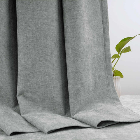 OY12 Blackout Soft Chenille Curtains Pinch Pleat 1 Panel