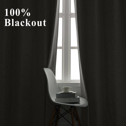 OY19S Blackout Linen Curtains 3 IN 1 Header 1 Panel
