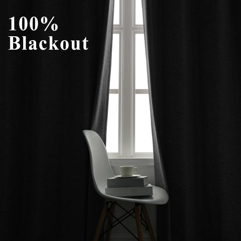 OY19S Blackout Linen Curtains 3 IN 1 Header 1 Panel