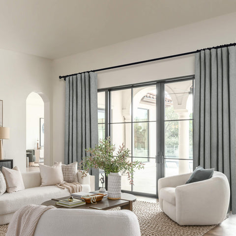 OY19S Soft Linen Blend Blackout Curtains 220GSM Flat Hooks 1 Panel