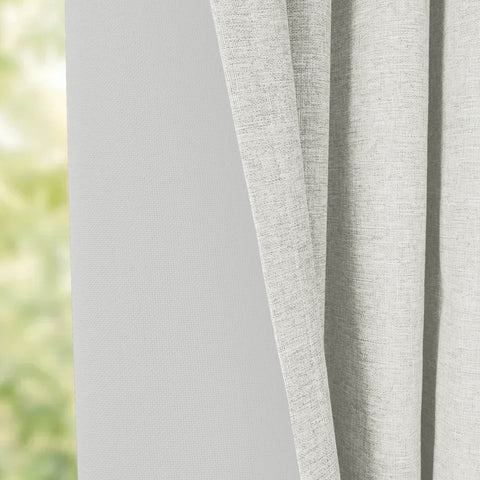 OY19S Blackout Linen Curtains 3 IN 1 Header 1 Panel